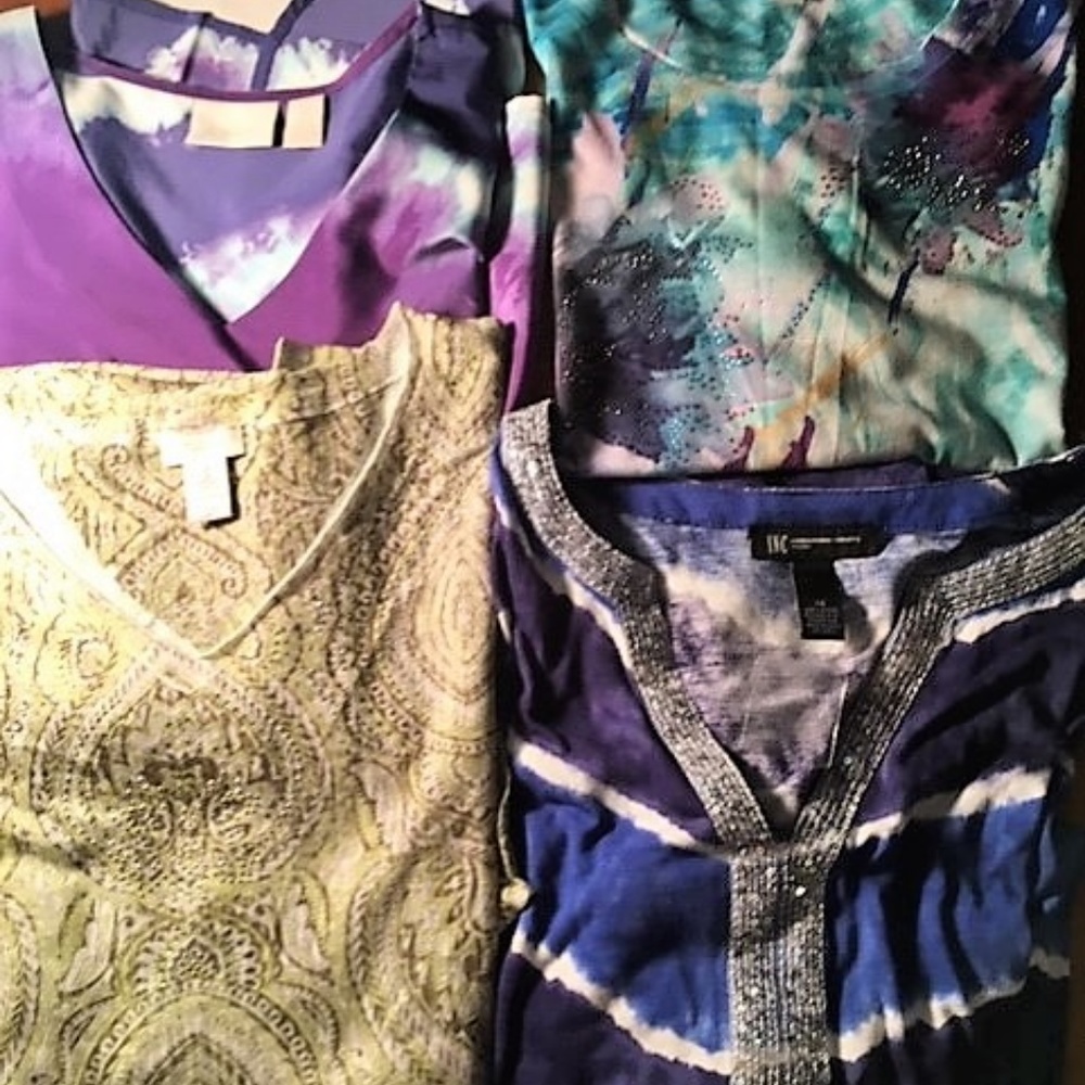 NEW INC GORGEOUS TIE DYE TUNIC TOP SEQUINS 1X - Picture 8 of 8